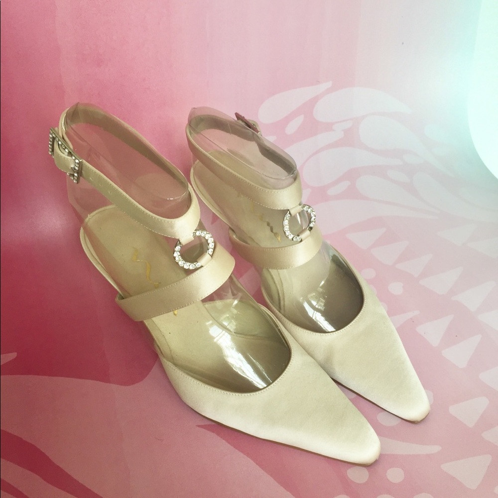 Nina Satin Rhinestone Embellished d’Orsay Pump 8M